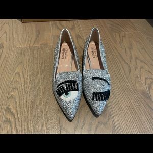 Chiara Ferragni wink glitter loafer size 37